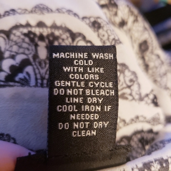 Rue 21 3/4 Length Blouse Top White Black Tunic Sheer Women's Small S Hi-Low EUC - Picture 4 of 4